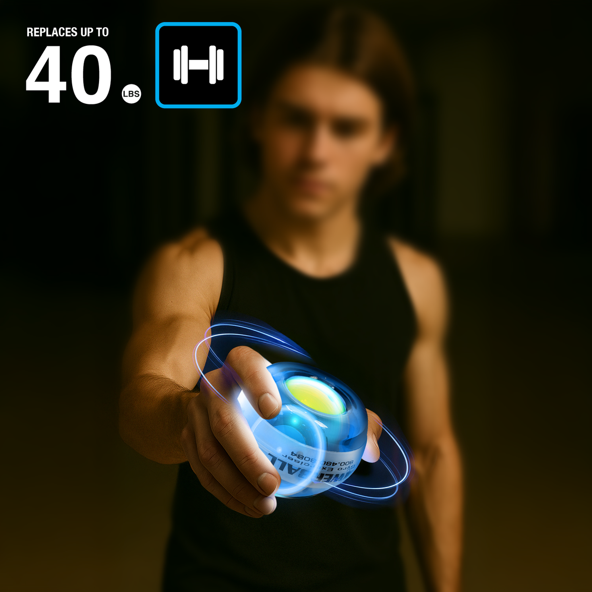 Gamer Powerball Blue Carpal_Tunnel Relief Replaces up to 40lbs of free weights.